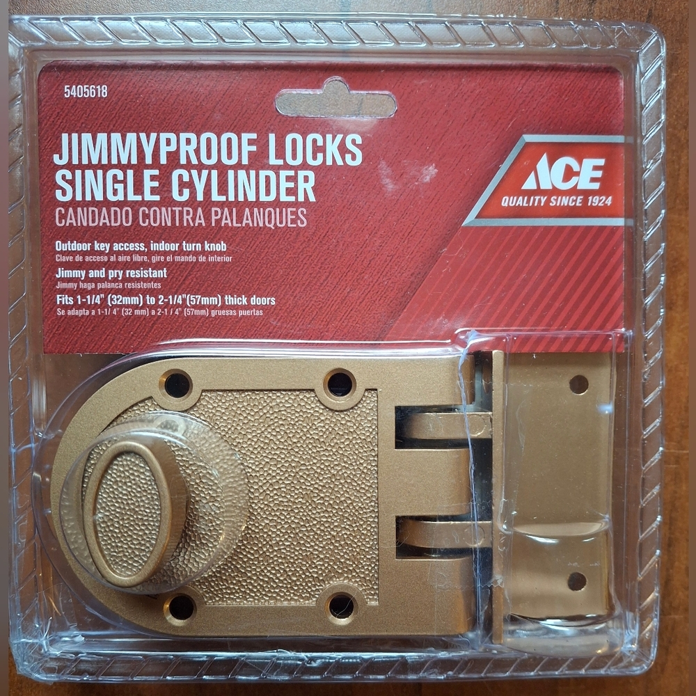 Ace Gold Plated Deadbolt - For Parts Only - Missing Pieces